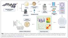 Overview of sample collection and data analysis for the characterization of antibiotic resistance at the ISS using deep learning.
